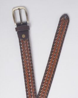 Brown Weaving Design Leather Belt