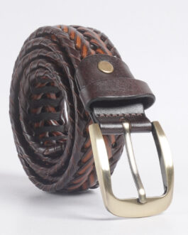 Brown Weaving Design Leather Belt