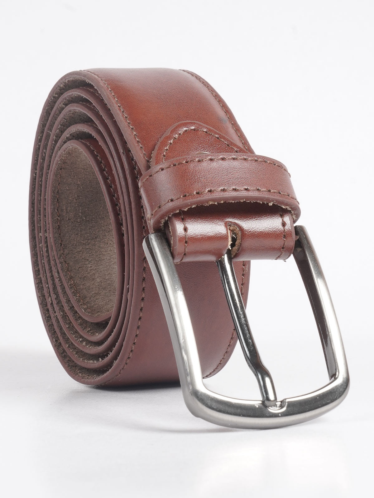 Brown Plain Leather Belt