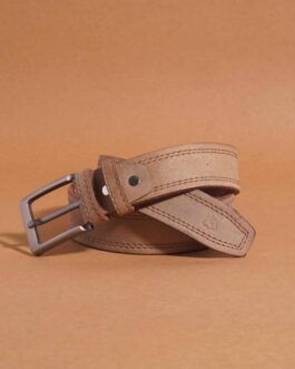 Crazy Horse Leather Belt (Beige)