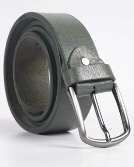 Green Textured Leather Belt