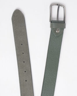 Green Textured Leather Belt