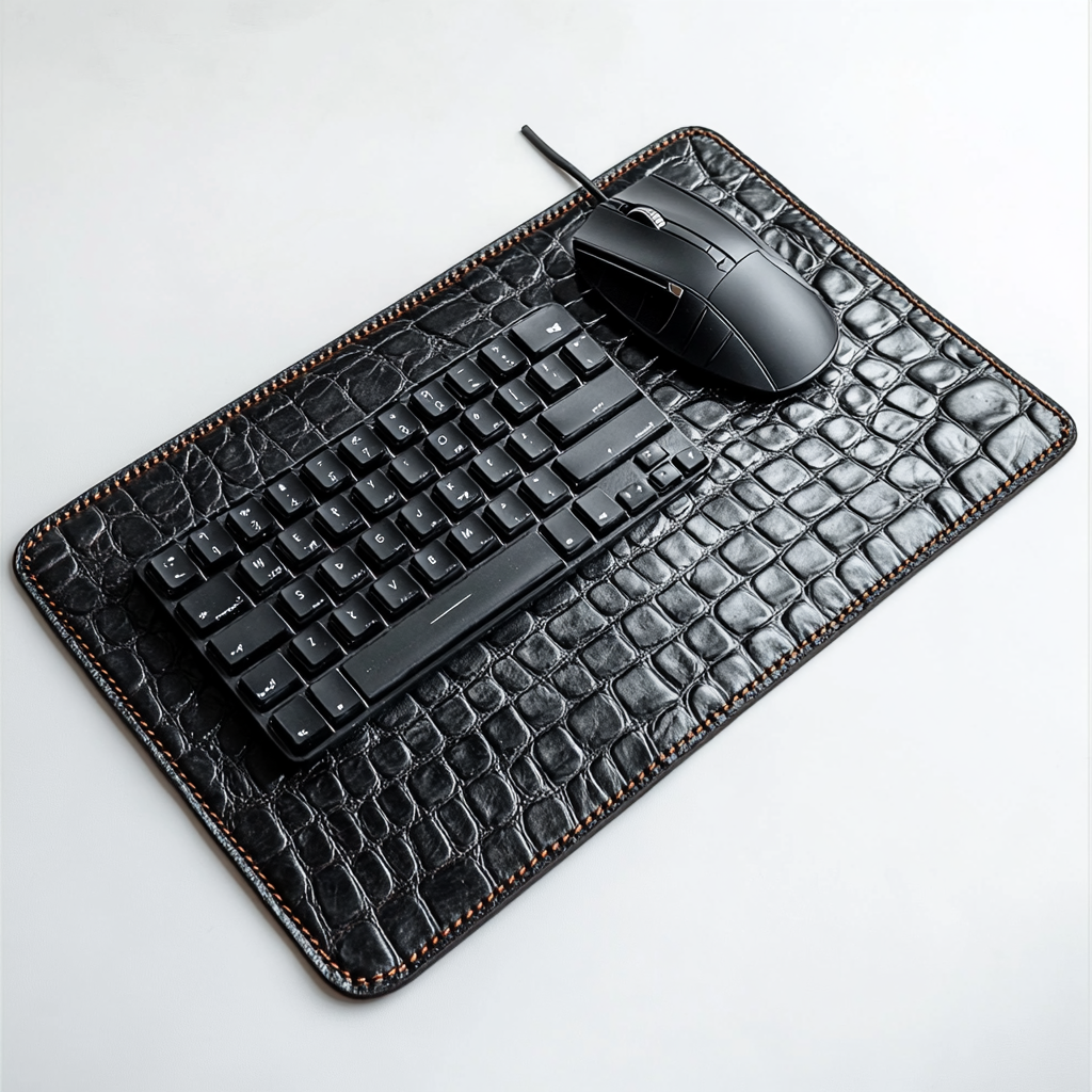 Alligator Design Leather Desk Mate (Black)