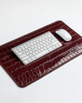 Alligator Design Leather Desk Mate (Maroon)