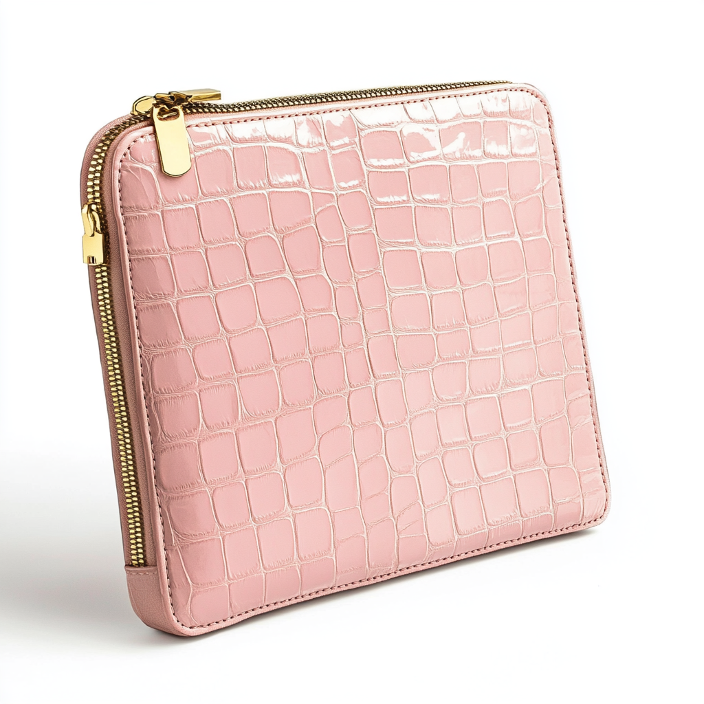 Dusty pink Crocodile MacBook Laptop Sleeve Premium Leather Products Accessories for Every Fashionista