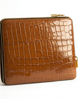 Tan Crocodile MacBook & Laptop Sleeve