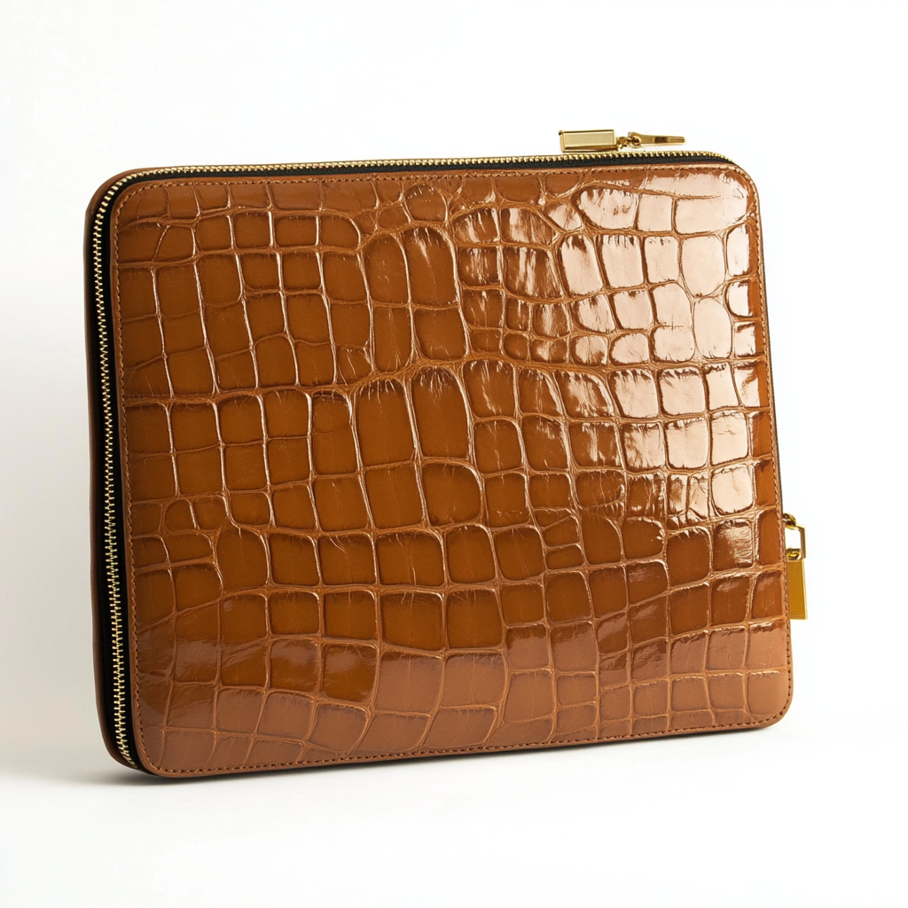 Tan Crocodile MacBook & Laptop Sleeve