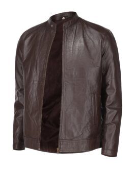 Brown Mens Pure Sheep Leather Jacket