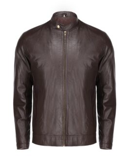 Brown Mens Pure Sheep Leather Jacket