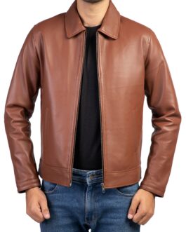 Classic Collar Leather Jacket